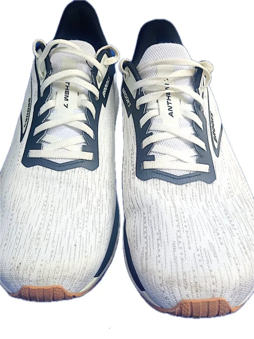 Brooks Anthem 7 Mens Running Shoes White Black Tan Size 11 Cushioned Comfort